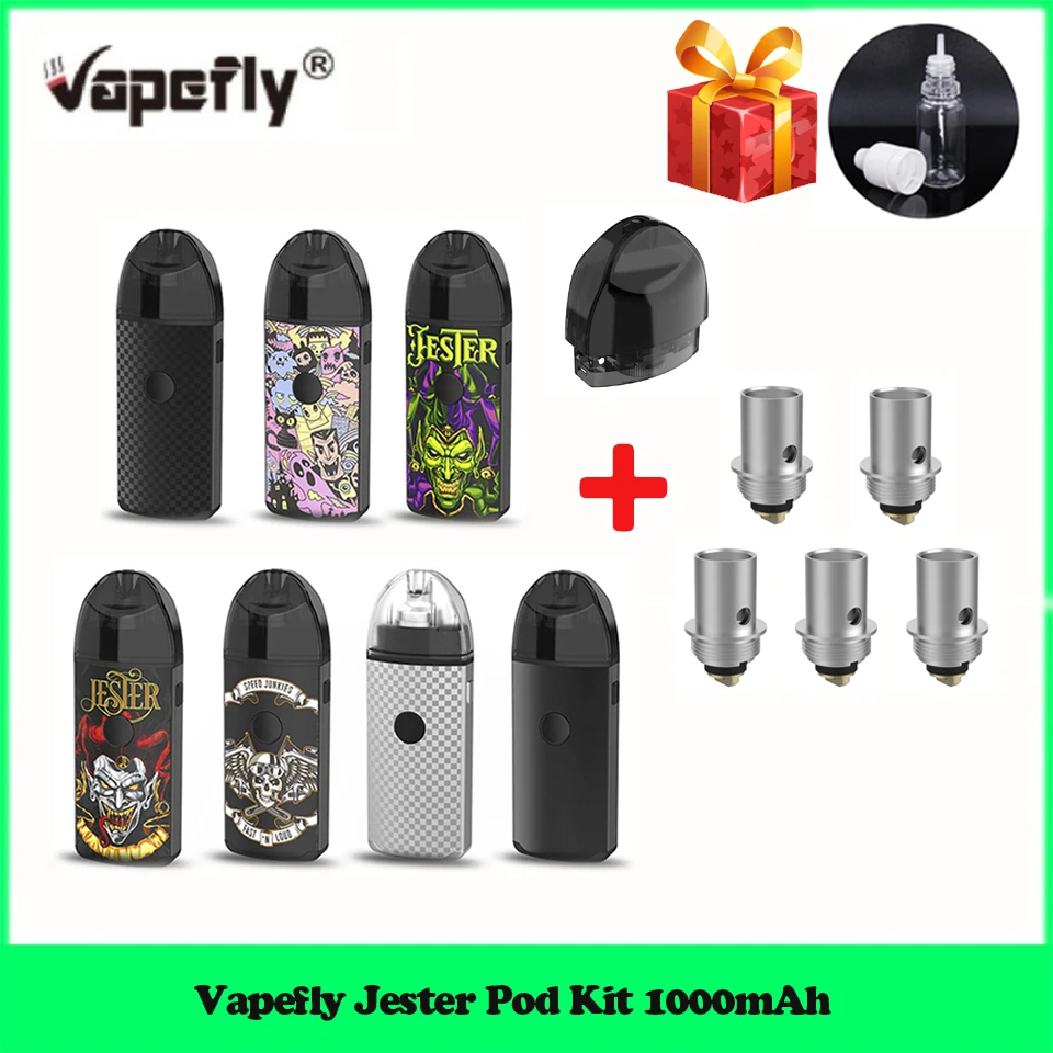 

Newest Vapefly Jester Pod Kit 1000mAh Battery 2ml Rebuildable Dripping Pod Mesh Coil & 3 Output Modes Vape Pod Kit VS Drag Nano