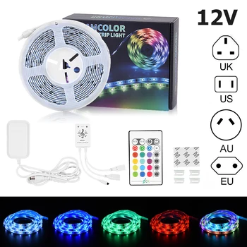 

LED Strip Light RGB 5050 5M Music Sync Remote Control Color Changing Light Lamp Strip for TV Bedroom Room Kitchen Home Party P