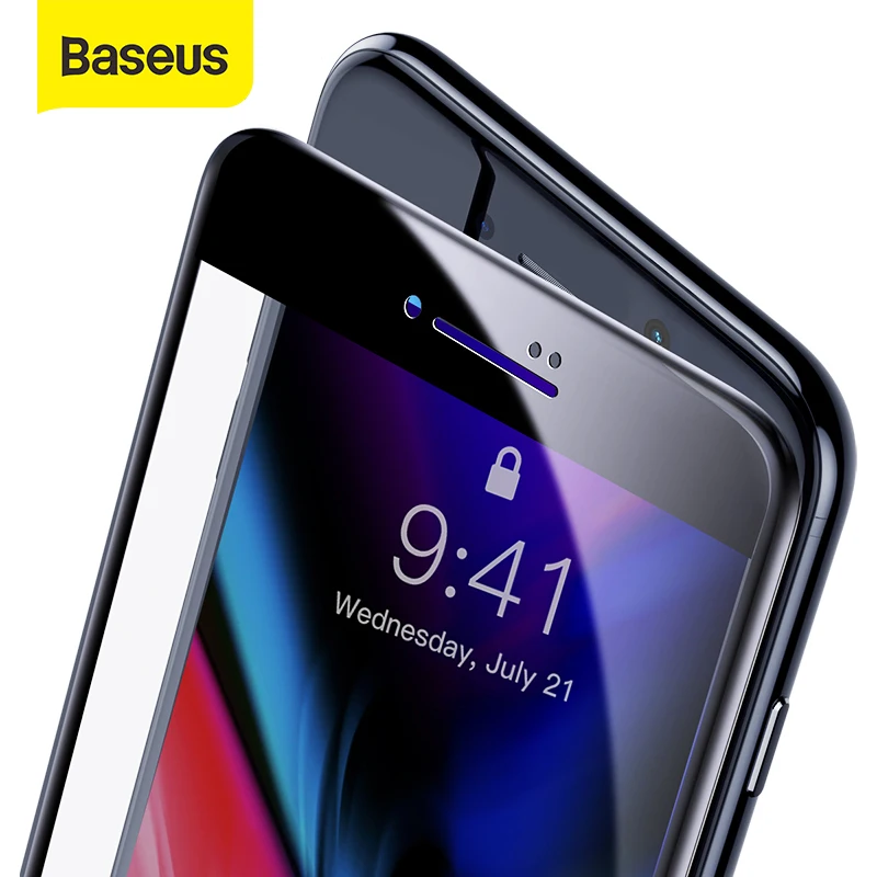Закаленное стекло Baseus 0 23 мм для iPhone 7 8 Plus защита экрана ультратонкая 3D