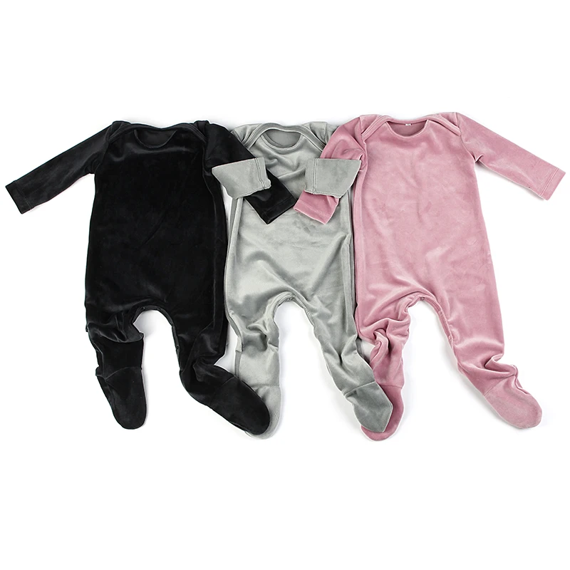 Комбинезон детский с длинным рукавом мягкий теплый бархатным подкладом для