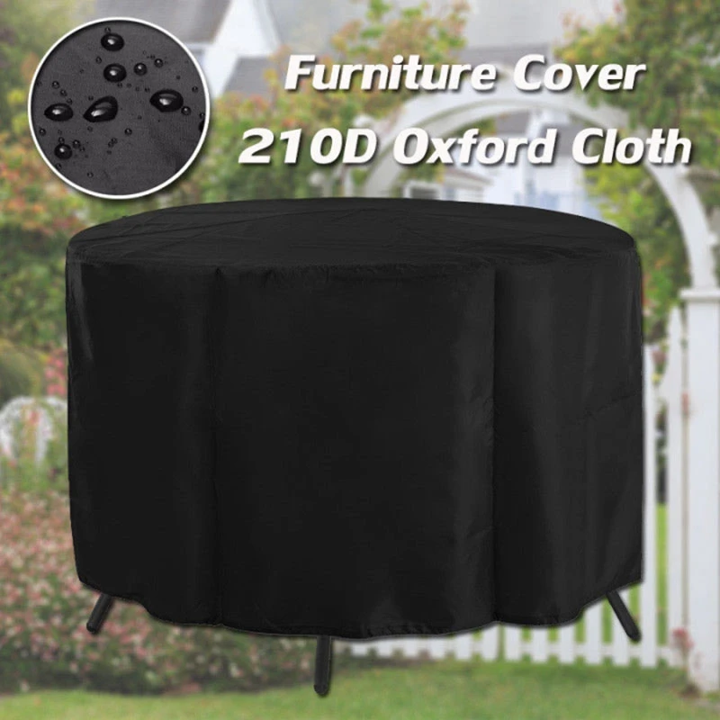Black Waterproof Outdoor Garden Patio Furniture Table Round Cover
