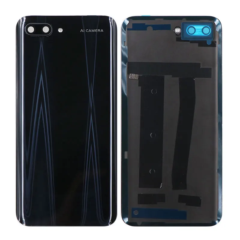 Для huawei Honor 10 батарея стеклянная крышка запасная батарея для мобильного телефона чехол для huawei Honor 10 с объективом камеры - Цвет: Черный