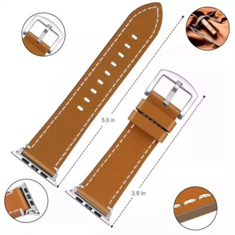 Новый высококачественный ремешок из натуральной кожи для Apple IWatch 42 мм 38 40 44 Watch