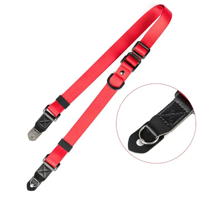 Camera Strap Nylon Adjustable Shoulder Neck Strap Belt for GoPro YI SLR Camera AXYF - Цвет: Red (Metal Ring)