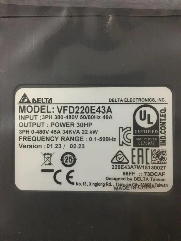 New original Delta inverter VFD-E VFD220E43A 22KW 380V460V | Обустройство дома