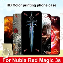 Для zte nubia Red Magic 3 s Чехол черный бампер Coque из мягкого силикона с рисунком задняя крышка для nubia RedMagic 3 s 3 s чехлы для телефонов