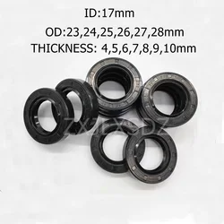 5/10 Pcs NBR Nitrile Rubber TC Double Lip Oil Seal 17x23x4/10 17x24x4/5/7 17x25x4/5/6/7/10  17x26x5/6/7 17x27x4/6/7/8/10mm