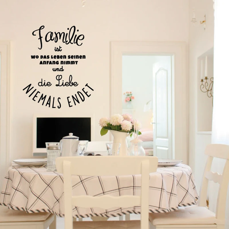 

kililaya German quote wall sticker "Familie ist ..." wall decor for home decoration