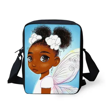 

African Art School Bag Black Girls Student Kids Crossbody Backpack Teens Girl Soft Back Children Shoulder Bags Mochila Escolar