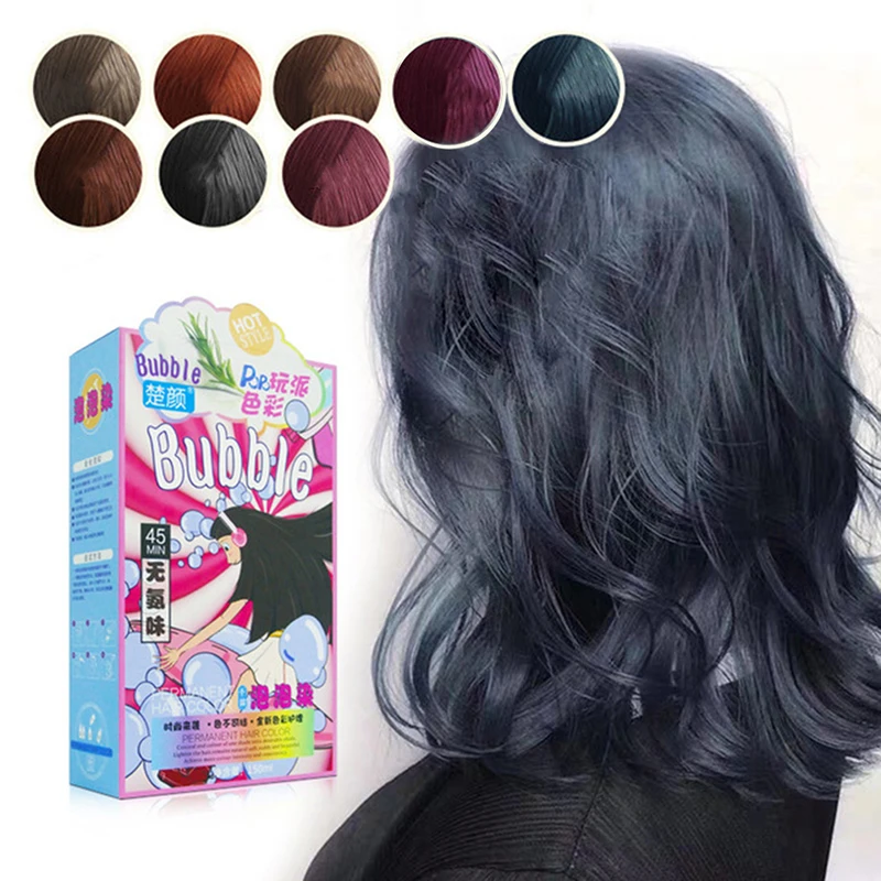 8 Colors Bubble Hair Coloring Cream Natural Men/Women Hair Dye Tint  Fashion Color Plant Foam Hair Dye 45 Min