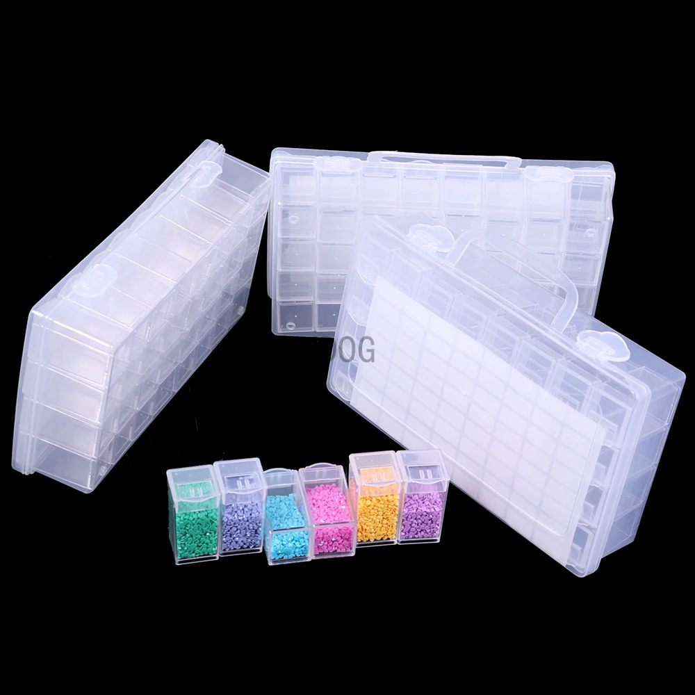 

64/64/96/128 Grid Diamond Painting Tools Accessories Storage Box Beads Container Diamond Embroidery Stone Mosaic Convenience Box