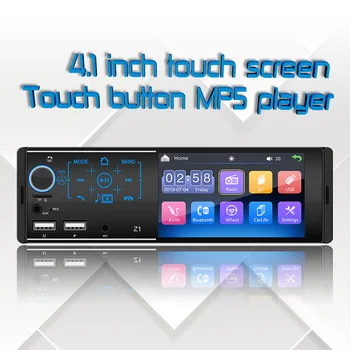 

Multifunction Car Radio 4.1" Inch Touch Screen Car Stereo Multimedia MP5 Player Bluetooth Dual USB Support RDS Micphone 1 din