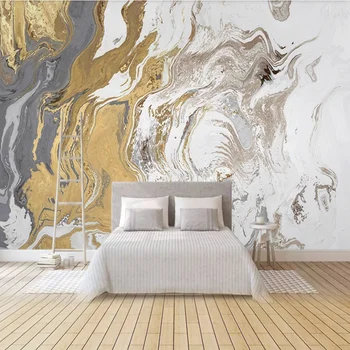 

Milofei manufacturers custom abstract light luxury mood gold gold foil landscape background wallpaper mural