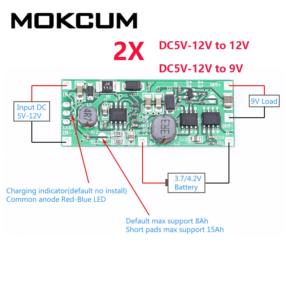 Uninterruptible Power Supply Control Board DC5V-12V to 12V Charger Module for 18650 Lithium Battery UPS Voltage Converter Module