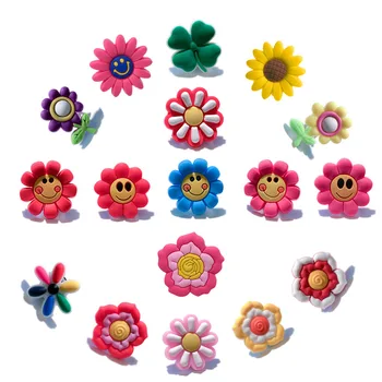 

1pcs Sweet Flowers Shoe Charms Shoe Accessories for Kids Buckles Fit Bracelets Croc Charms JIBZ Shoe Decoration Gift For Kids
