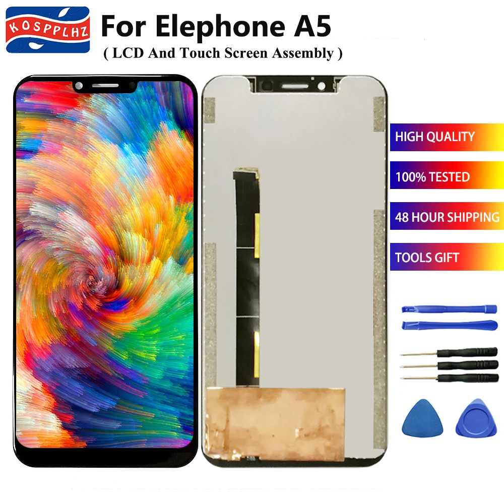 

6.18" For Elephone A5 LCD Display Touch Screen Digitizer Assembly Replacement Tested Well Elephone A5 Android 8.1 Phone +Tools