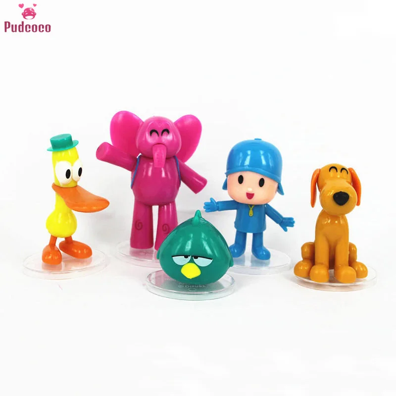 5 pièces/ensemble dessin animé Pocoyo Zinkia Pato Loula Pocoyo Elly sommeil oiseaux jouets figurines enfants unisexe noël cadeau jouets