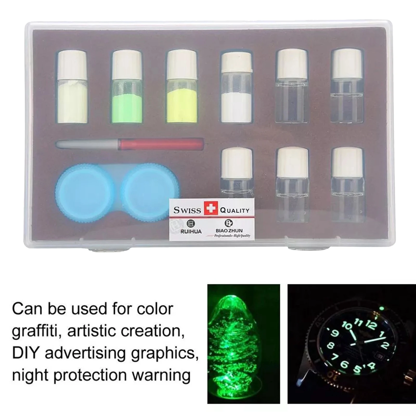 4 Color Professional Watch Luminous Fluorescent Powder Set Watch Repair Tool Watchmaker Repair Tool Accessories Stir Needle