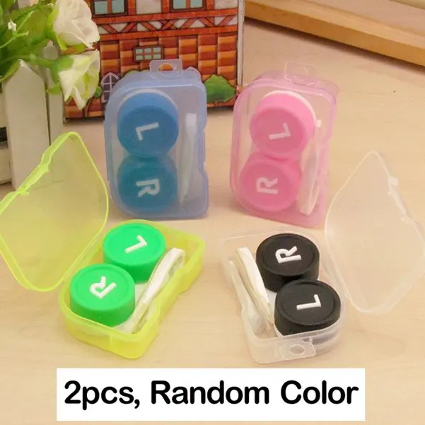 2pcs Random Send 1 шт./2 шт./5 шт. мини-очки, аксессуары для путешествий, футляр для контактных линз для ухода за глазами, набор держателя, контейнер для очков, коробка для контактных линз - Цвет: 2pcs Random Send