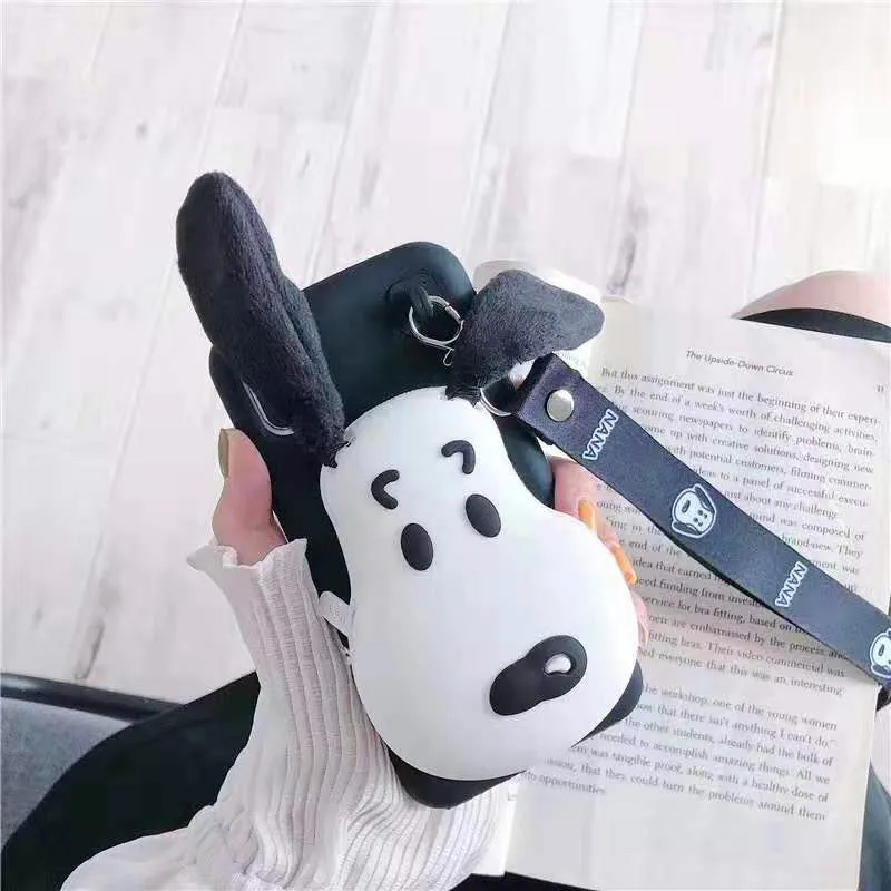 EPENA phone Cover Case for iphone 11 pro XR XS Max 7 8 plus 6 6S Plus Super Cute 3D Cartoon My Melody Dog Bear Lanyard Soft bag