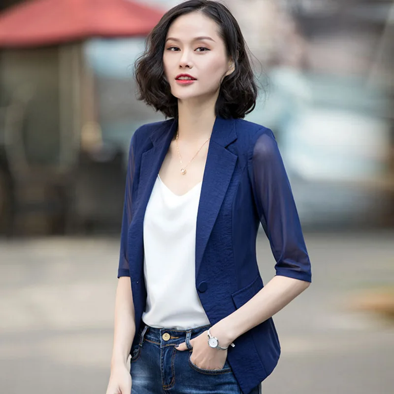 

2019 Korean-style Half-sleeve Shirt Women's Casual Small Spring Summer Slim Fit Versitile Fashion Joint Cotton Linen Gauze Small