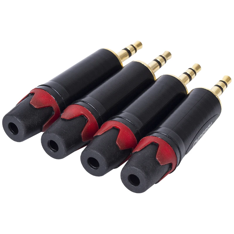 Fone de Ouvido Conector de Solda Choseal Lote 3.5mm Jack Adaptador 24k Gold-plated Cabo Aux 3 Pin Qd2008r 4 Pçs - - Image 3