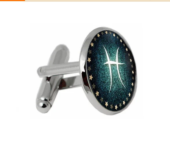 

New Style Trend Hot Selling Zodiac Signs Time Stone Cufflinks Pisces Ck218
