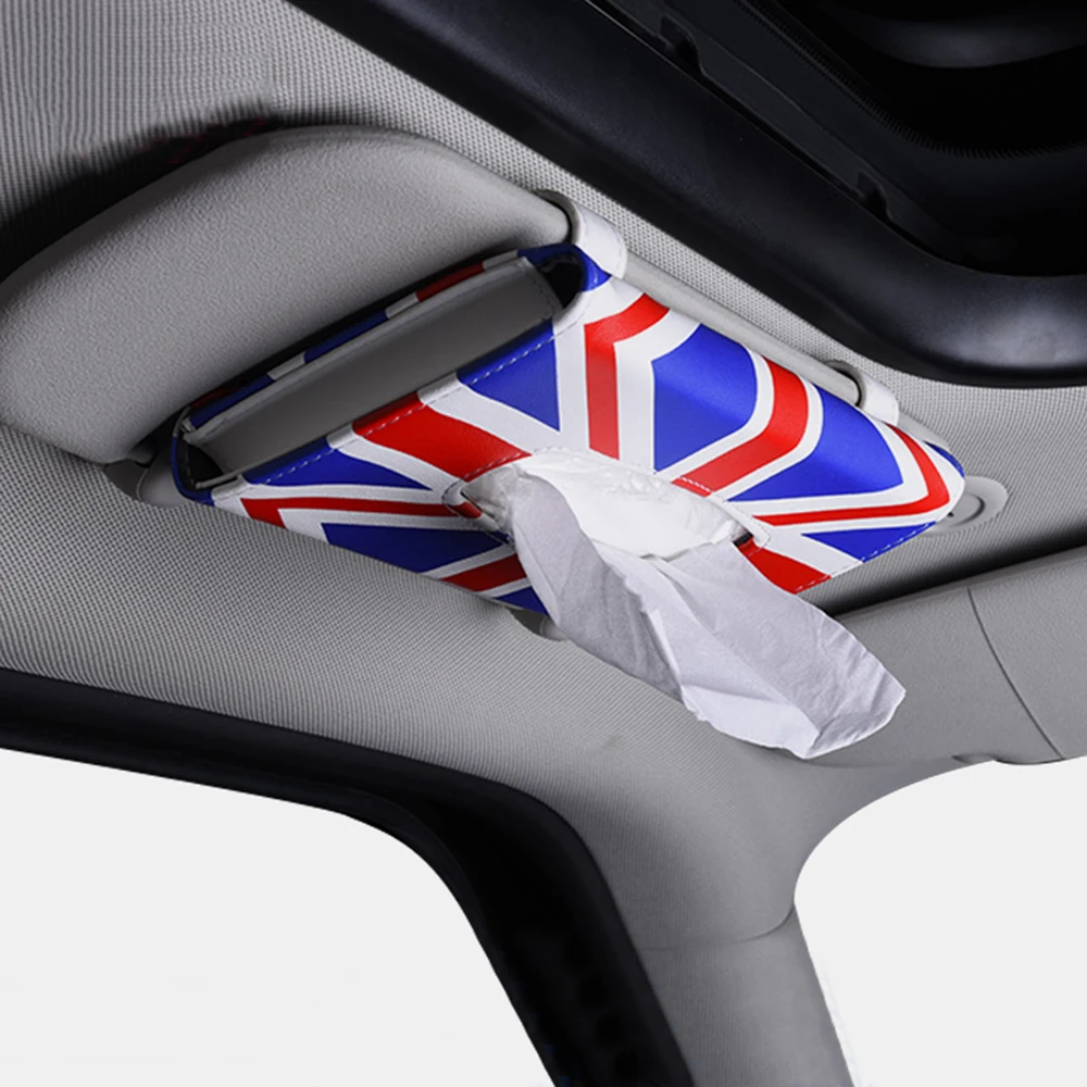 Car Sunshade Tissue Box Sun Visor Paper Napkin Holder Case Cover For Mini Cooper S JCW R53 R55 R56 R60 F54 F55 F60 Accessories