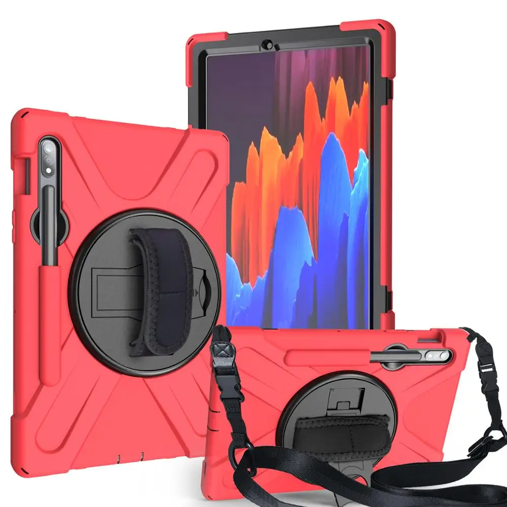 For tablet Samsung Tab S7 11 inch T870/T875 Case With Lanyard Shock Proof for Samsung Galaxy Tab S7 Plus 12.4 inch T970/T975