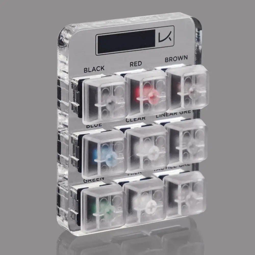 

Transparent Keycaps Testing Tool Cherry 9 MX Switches Keyboard Tester Kit Clear Keycaps Sampler PCB Mechanical Keyboard