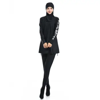 

Women Long Sleeve Muslim Islamic High Quality Full Cover Costumes Swimwear Set Q6PB