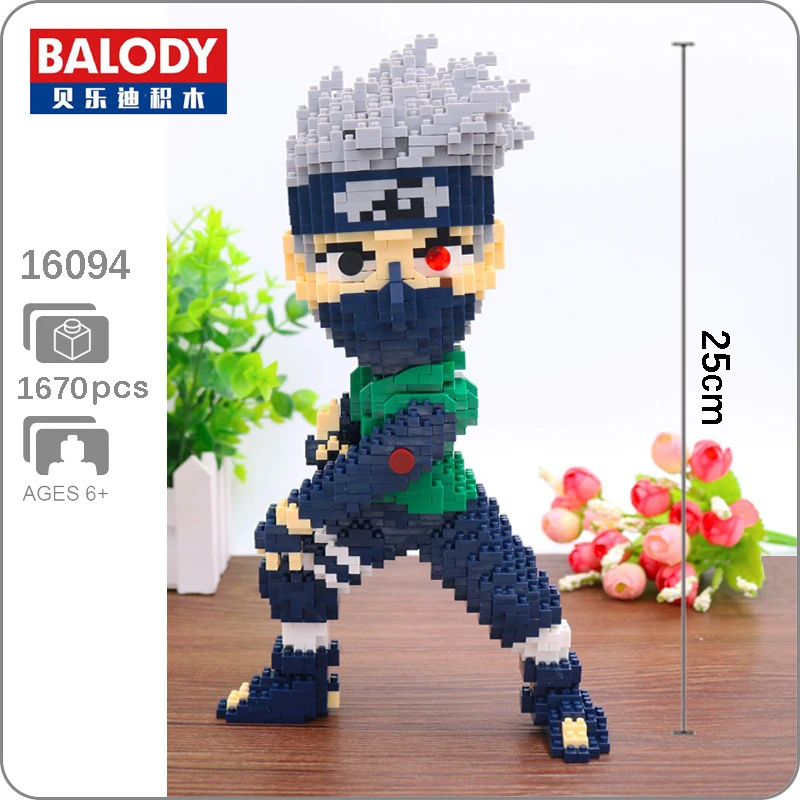 

Balody Ninja Anime Naruto Hatake Kakashi Cartoon DIY 3D Model Figures Mini Brick Educational Assembled Christmas Toys Gift