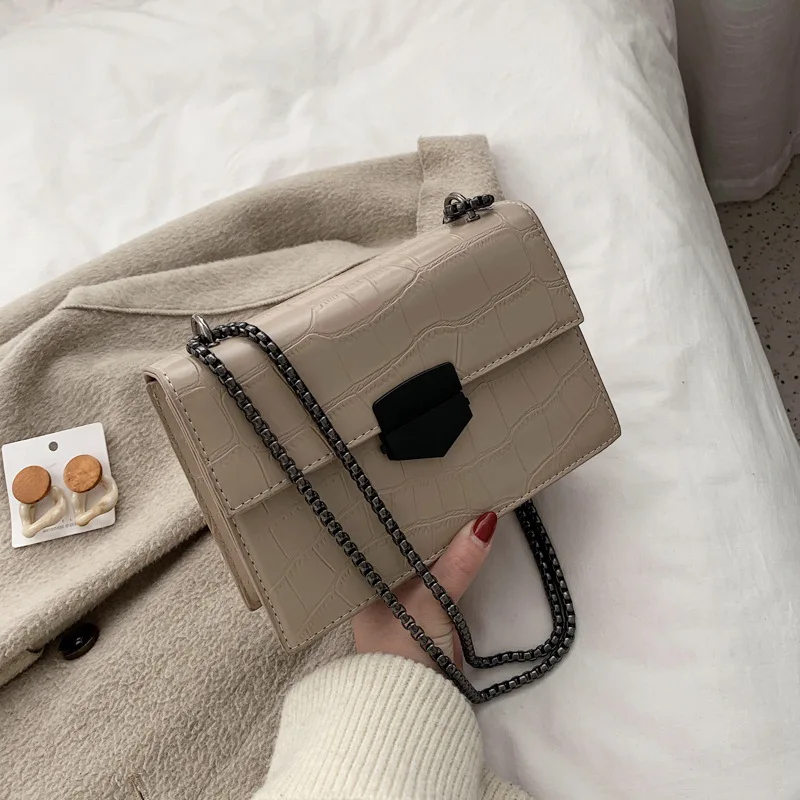 

Online Celebrity Celebrity Style Winter Korean-style bai da xiao Square Bag 2019 Women's Popular Western Style Chain Shoulder Lo