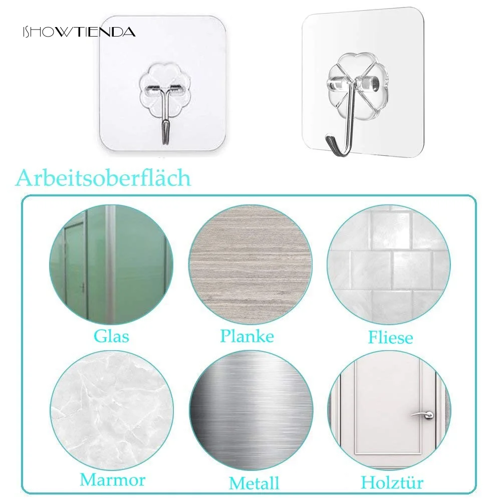 24Pcs Strong Transparent Suction Cup Sucker Wall Hooks Hanger Kitchen Bathroom 6X6cm Suction Cup Plastic Seamless hook