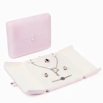 

Double Layer Double Cover Jewelry Box Portable 4 Slots Storage Box Container Treasure Chest Organizer Pink