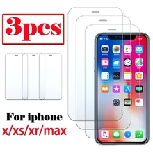 Защитное стекло для apple iPhone x xs xr max, Защитная пленка для экрана из закаленного стекла Xmax xmaxs i ph Ip phone, 1-3 шт