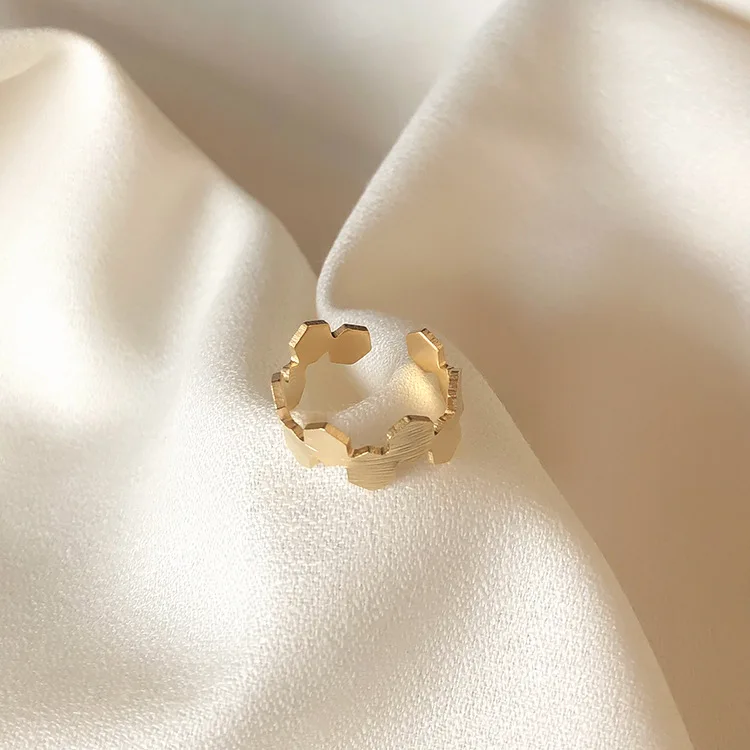 AOMU, дизайн, очаровательное, в стиле хип-хоп, уникальное, винтажное, простое, металлическое, Любовное, неправильное, геометрическое кольцо на палец для женщин, ювелирное изделие - Цвет основного камня: L