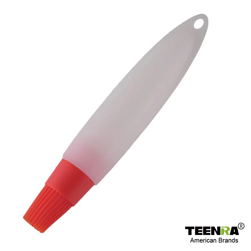Red TEENRA 1 шт. силиконовая щетка для бутылки с маслом жидкое масло ручка кисточка для выпечки торт Масло Хлеб Барбекю безопасная распекающая кисть для смазывания выпечки - Цвет: Red