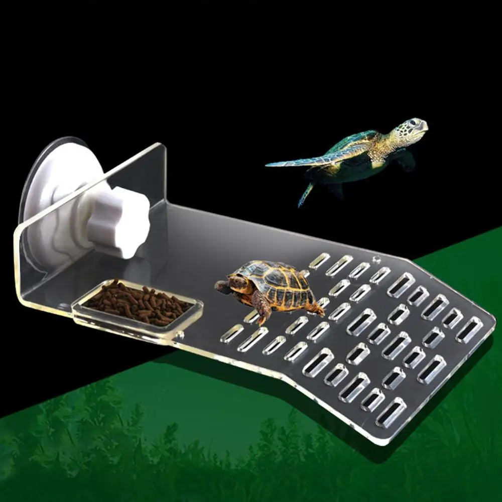 Floating Tortoise Turtle Platform Aquarium Terrace Basking Rest Acrylic-Board Play Strong-Suction
