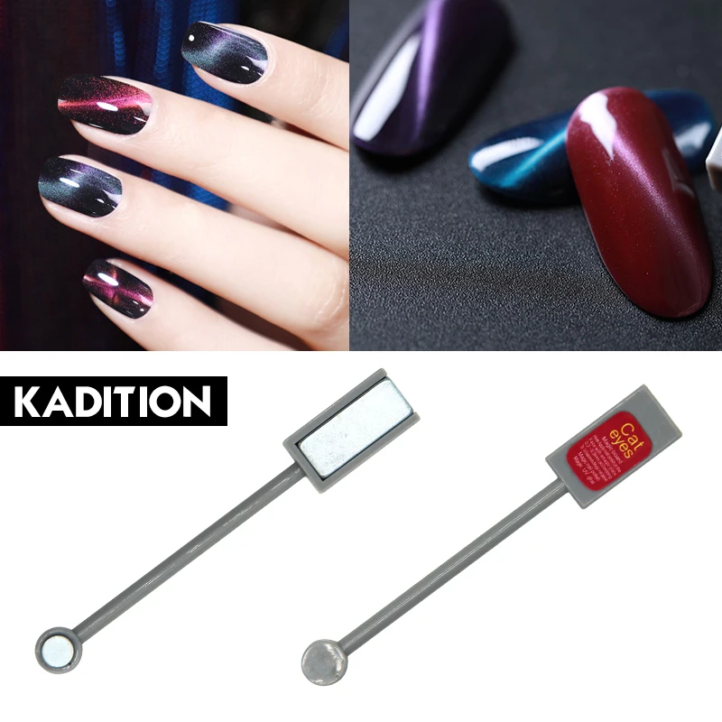 

KADITON Magnet Stick 1 Pcs Double Head Magnetic Tools Cat Eye Gel Stick Curved Line Strip 3D Design for Gel Nail Polish Design