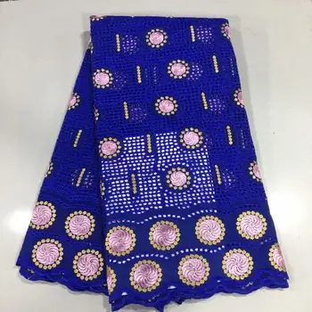 

tissu africain brode coton brocade fabric pure cotton fabric 5 yards high grade dubai style swiss dry lace embroidered for party