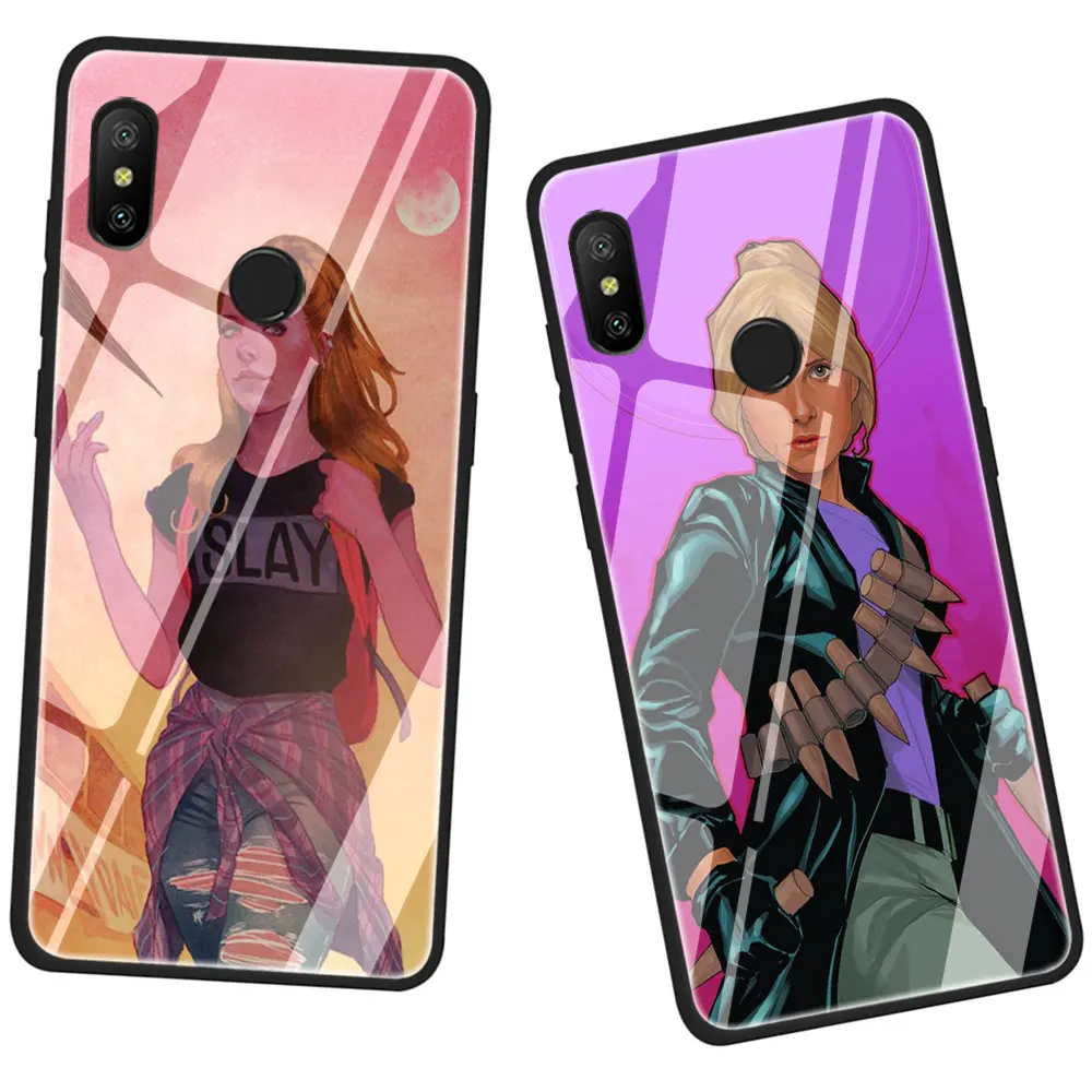 EWAU Buffy Охотник на вампиров чехол для телефона из закаленного стекла для Xiaomi mi 8 9 Red mi 4X 6A Note 5 6 7 Pro Pocophone F1