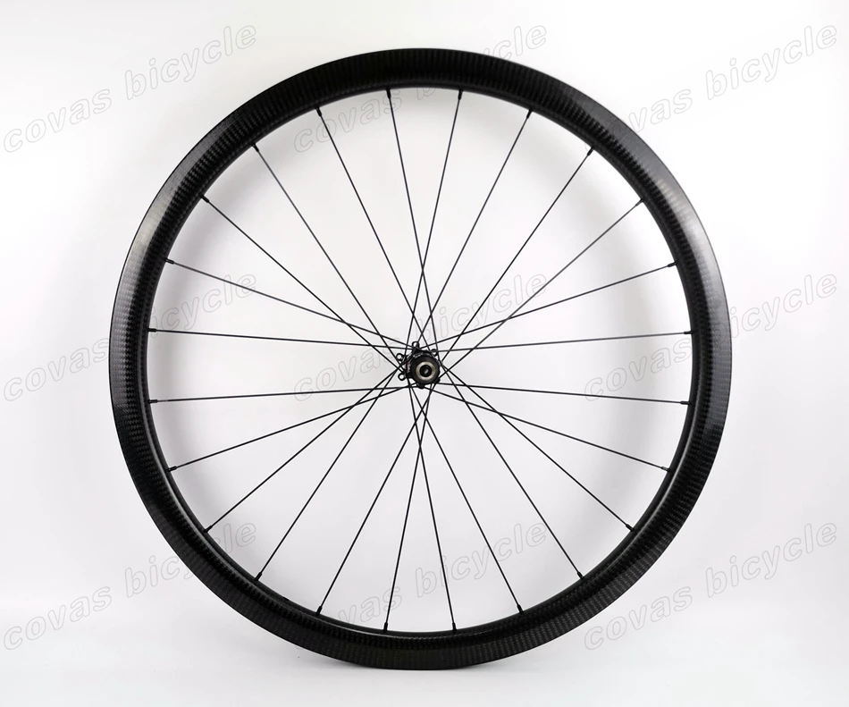 Excellent 700C 35mm depth road disc bike carbon wheel 26mm width Clincher/tubular disc bicycle carbon wheelset with 3k twill glossy finish 4