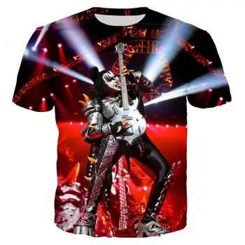 

KISS Band 3D printed summer men's Rock T shirt fashion T-shirtk Cool Colorful Tee shirt/Streetwear Men clothes 2019 Top 5XL