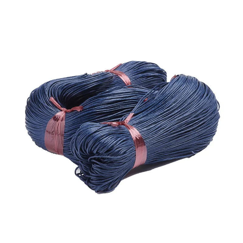 DarkBlue 1 мм, около 400 м/пучок хлопковой вощеной нити шнур для ювелирных изделий Изготовление браслета ожерелья DIY фурнитура красный черный синий Pruple F70 - Цвет: DarkBlue