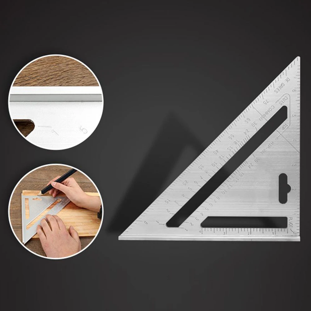 Метрическая 30 см алюминиевый сплав плотник треугольник квадратная линейка измерительная прочная литая алюминиевая конструкция