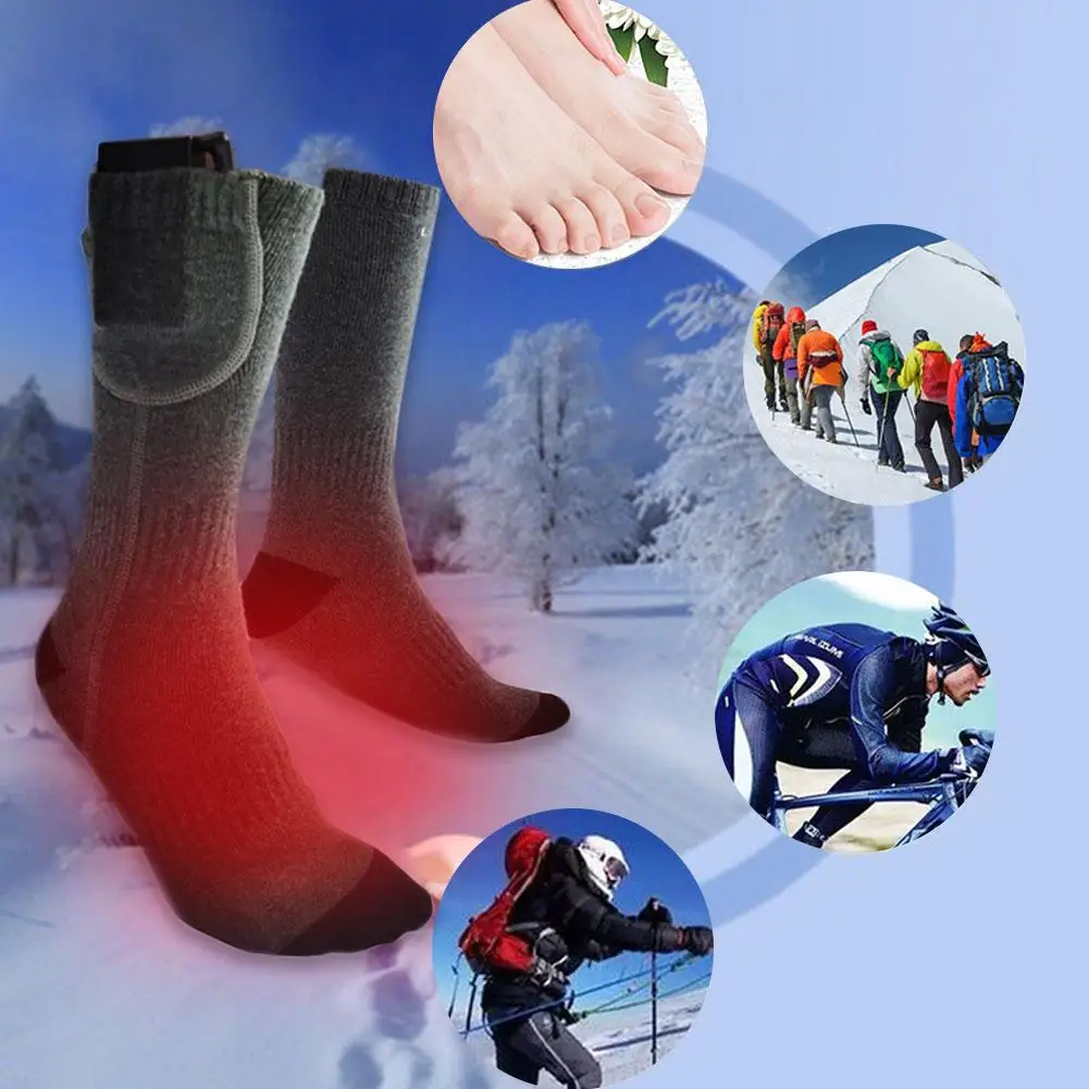 1 пара Перезаряжаемые Термальность нагревается носки для ног коврик теплые