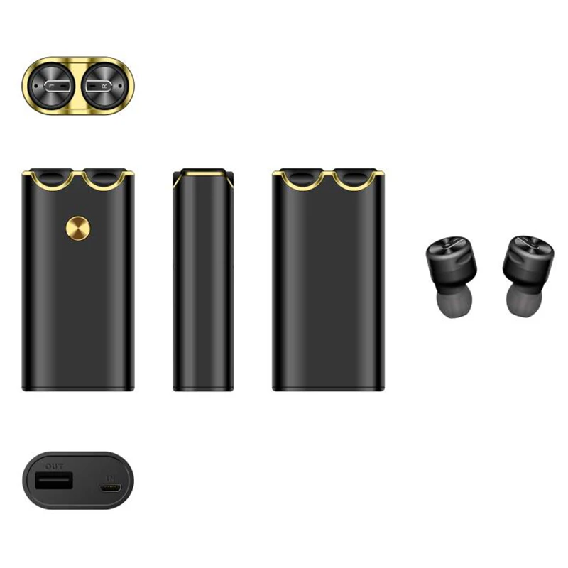 LEORY, беспроводные наушники с bluetooth 5,0, TWS, глубокий бас, HiFi, DSP, шумоподавление, наушники, авто сопряжение, спортивные гарнитуры с микрофоном - Цвет: Черный