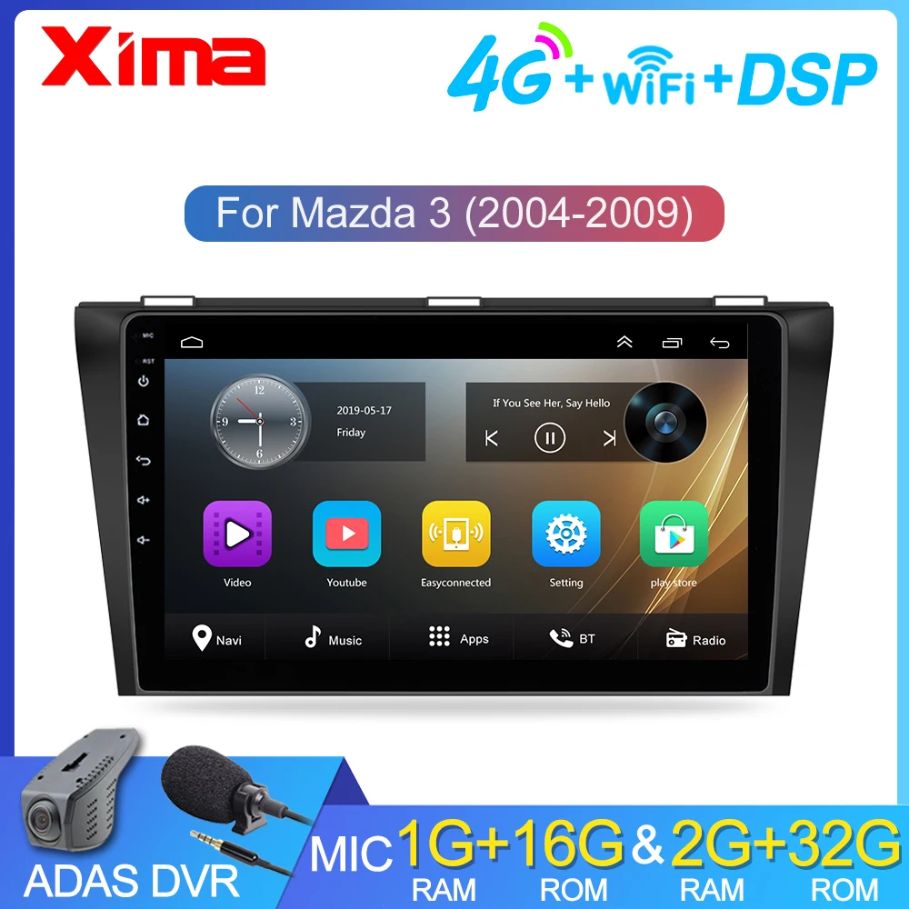 Автомагнитола 9 &quotRAM2G + 32G Android 0 с gps навигацией для Mazda 3 2004 2013 maxx axel Wi Fi стерео