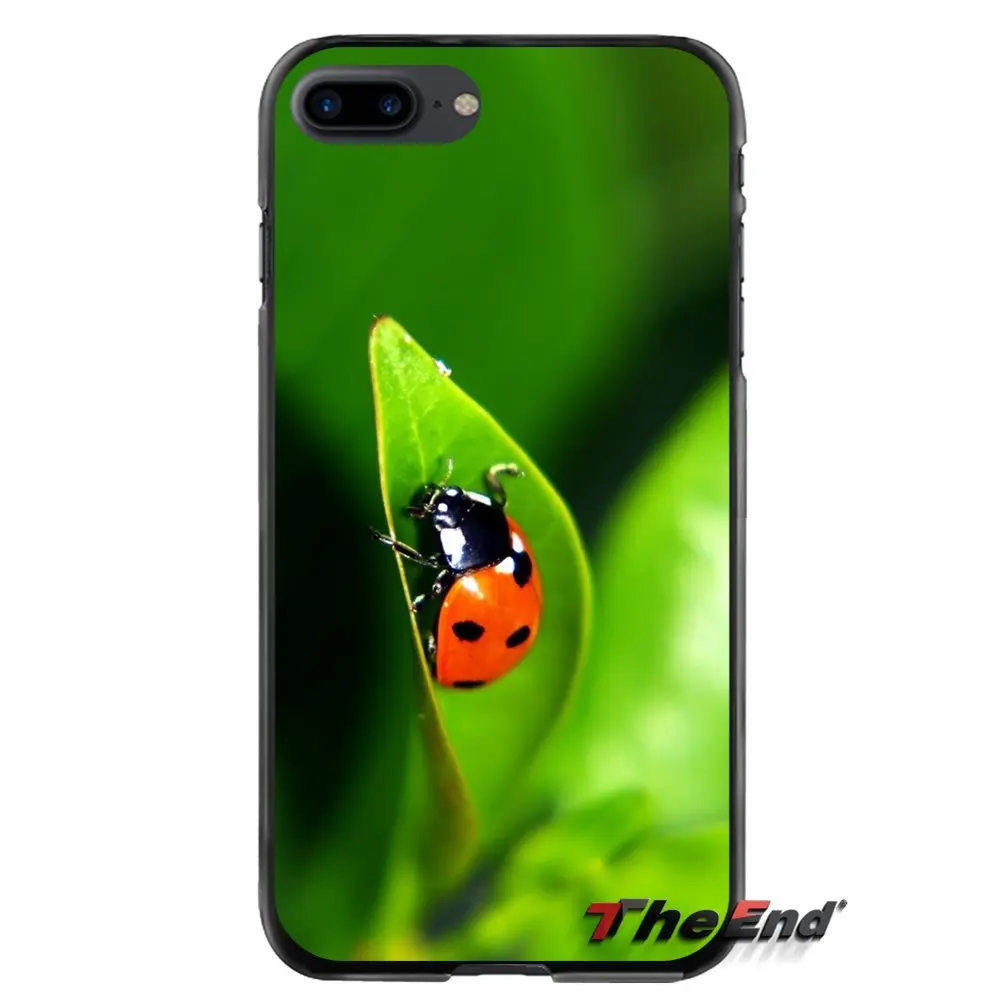 Для Apple iPhone 4 4S 5 5S 5C SE 6 6S 7 8 Plus X iPod Touch 4 5 6 аксессуары телефон оболочки чехлы пуговицы "Божья коровка"